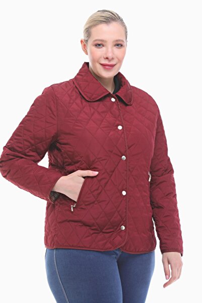 VETRE Large Size Bb Burgundy Seasonal Quilted Coat 1039
