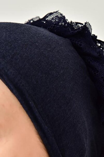 BURDEN IPEK Stitched Frilly Bonnet Navy Blue