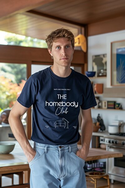 Coredra Tricou obișnuit Homebody - Bărbați-Albastru Marin