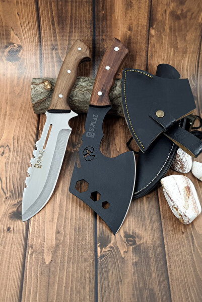 SürLaz Kamp Baltası Ayyıldız Balta Bıçak Hediyelik Outdoor Set 2 Parça