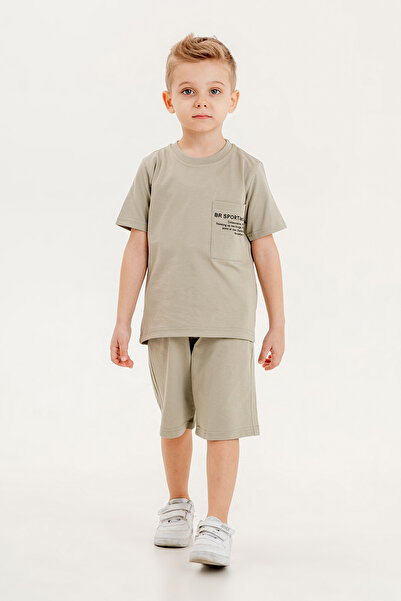 BARKOD KİDS Barcode Kids 100% Cotton Double Set T-shirt and Shorts for Boys506070183