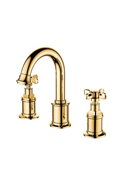 KALE Victorian 3 Delikli Lavabo Bataryası Altın