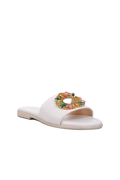 AYAKMOD 246017 White Stone Women's Slippers