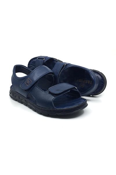 Erdem Taşpınar 100% Genuine Leather Inside and Out Orthopedic Daily Men's Slippers-Sandals