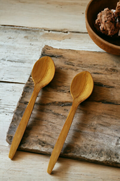 BEFGROUP Tahta Kaşık Mama Kaşığı Ahşap Kaşık 2'li Zeytin Ağacı Mutfak Gereçleri Bebek Mama Kaşığı