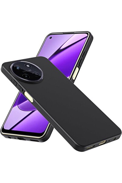 Rivor Realme 11 4g Uyumlu Kılıf Kamera Korumalı Siyah Renkli Yumuşak Esnek So...