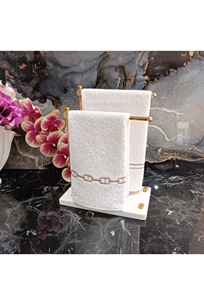 LASETU кухонний рушник з вишивкою ланцюжком і обв'язкою декоративний бавовняний 2 рушники