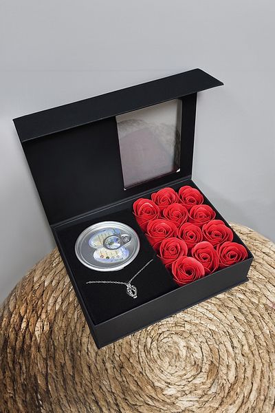 TechnoStation Real Pearl and Rose Oyster Necklace - 12 Roses and Oyster Designs, Special Day Gift