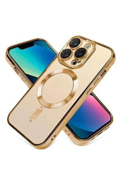 Rivor Apple iPhone 11 Pro Max Kılıf Kamera Korumalı Magsafe Wireless Şarj Şeffaf Renkli Yumuşak Kapak