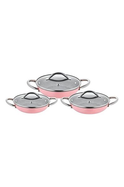 NETLON J140 Granite 6 Piece Pan Set Pink