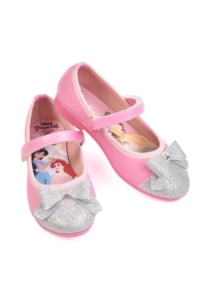 DİSNEY PRİNCESS Girl's Pink Silver Glitter Princesses Ballerina Shoes