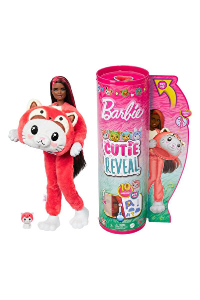 Barbie Cutie Reveal Şirin Kostümler Serisi - Kırmızı Panda Kostümlü Kedicik H...