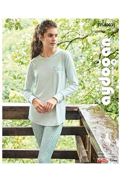 Aydoğan Tp-40031 Γυναικείο Σετ Μακρυμάνικο Κολάν Νεροπράσινο