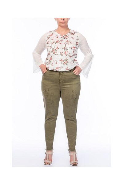 RMG Ripped Cotton Trousers - Khaki - 42