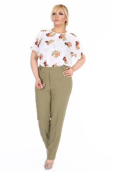 RMG Plus Size Fabric Trousers Khaki