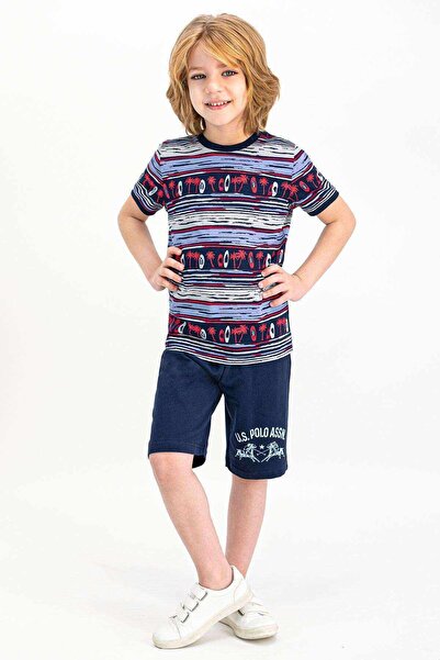U.S. Polo Assn. Комплект къси ръкави и бермуди за момчета с лиценз на U.S. Po...