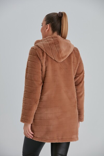 RMG Μακρύ βελούδινο ζακέτα μεγάλου μεγέθους με λεπτομέρεια τσέπης