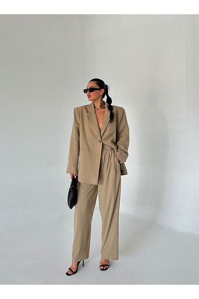 Laluvia Camel Cotton Jacket nadrág szett