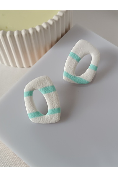 La fee aksesuar Mint Soft Colored Steel Earrings - Basic Polymer Clay Apparatus