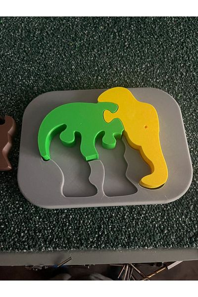 Giftbox3d Elephant Figured Puzzle for Kids - 175x100x10 mm