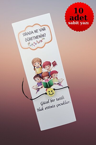 Emtory Home 10 Adet Okul Tatil Hediyesi - Kitap Ayracı ve Bileklik Seti - Jel...