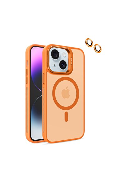 UnDePlus Apple iPhone 15 Plus Kılıf Magsafe Standlı + Klon Kamera Lensli Kapak