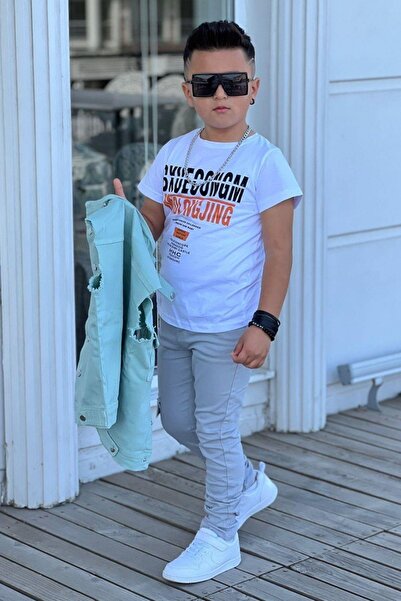 Riccotarz Water Green Printed Suit for Boy - Bottom Top Set