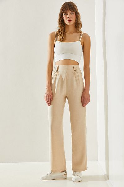 Bianco Lucci Beschichtete Damenhose mit Knöpfen -60251181