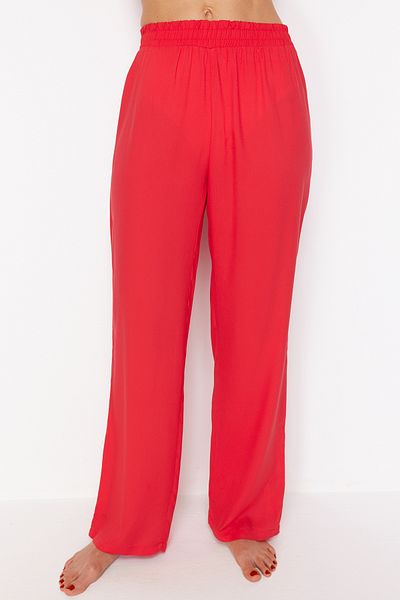 Trendyol Collection Piros szőtt fűzős blúz és nadrág szett - TBESS23AU00072