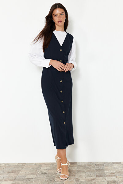 Trendyol Modest Navy Gilet ruha - szőtt szövet, TCTSS24EB00202