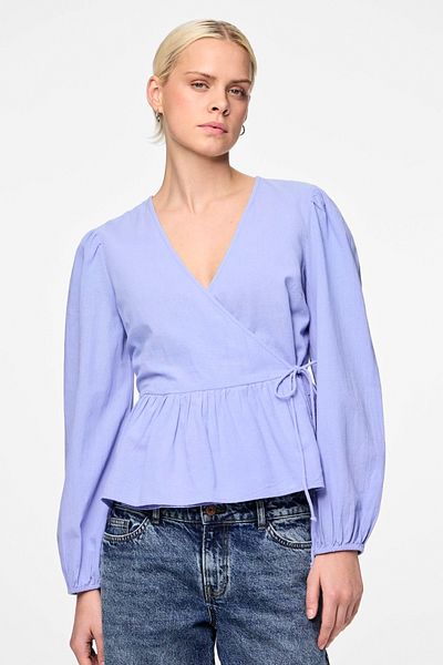 PIECES PCMILLA LS - Wickelbluse mit hoher Taille
