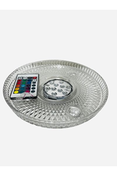 canper Cam Led tabağı + Led ışık kumandalı nargile Led tabak