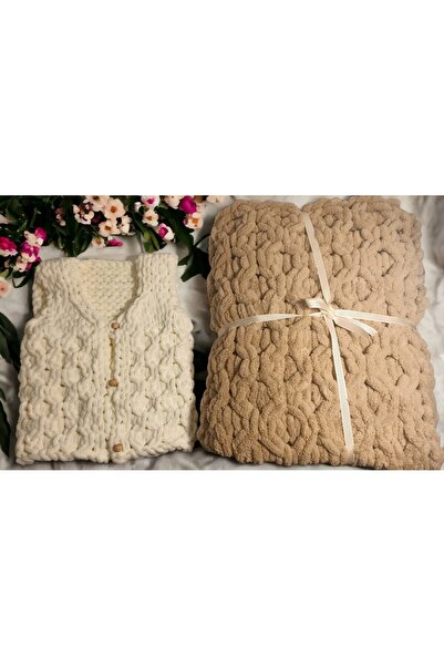 Alize El Yapımı Alize Puf Bebek Battaniyesi Ve Yelek