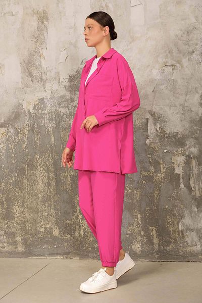 Melike Tatar OPEN FUCHIA Dubai Crepe Shirt Suit 32-6133