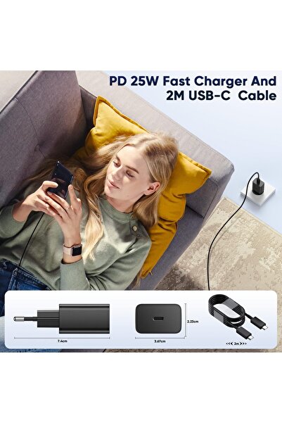 Deppo Trend Samsung Galaxy S21/S22/S23/24/S24 Plus/S24 Ultra Uyumlu Hızlı Şarj 25W USB-C Type-C PD Şarj Cihazı