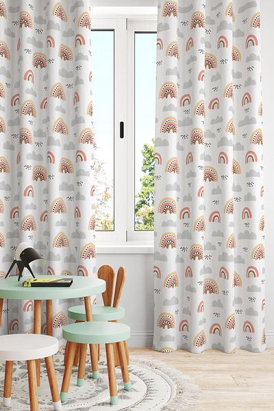 Bertille Home Children's and Baby's Room Background Curtain Single Wing (Child Room Curtain)
