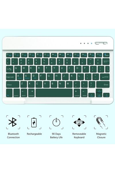 m.tk moveteck İpad Air 11 Inç 2024 2025 M2/m3 Uyumlu Klavyeli Tablet Kılıf Bluetooth Kalem Bölmeli Standlı