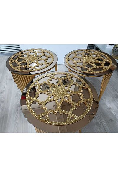 SEHARA 3 Κάλυμμα/33cm/Ασημί Φωτεινό Χρυσό/στρογγυλό/τεχνητό δέρμα