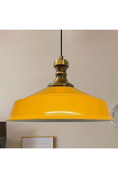 Bamyum Pendelleuchte Asletl-Topuz, Metall, 41 cm, Gelbe Lampe