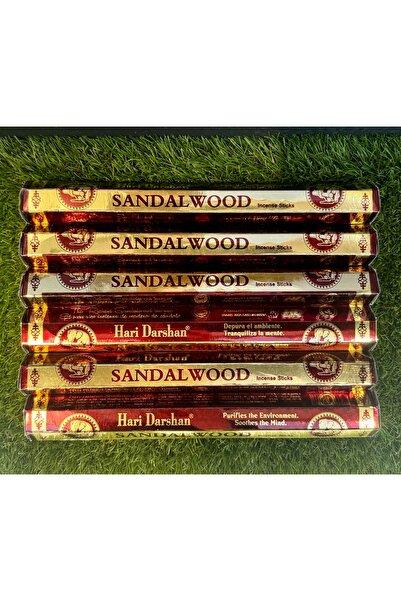 HD TÜTSÜ Hari Darshan Sandal Ağacı Tütsü / 6 Kutu-120 Adet Çubuk Tütsü