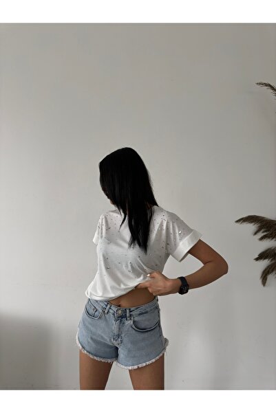 Fiori Πέτρινο μπλουζάκι με λεπτομέρειες