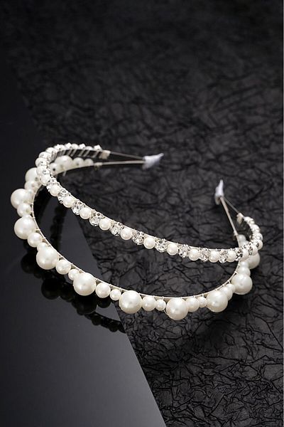 modernist Double Row Zircon Stone Special Day Bridal Crown