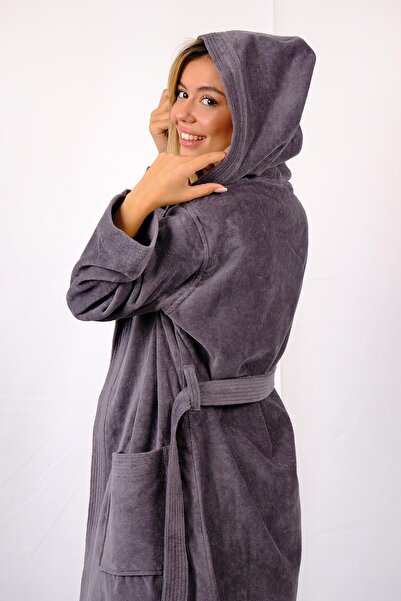 Homelover 100% Organic Cotton Hooded Extra Soft Women's Bathrobe
