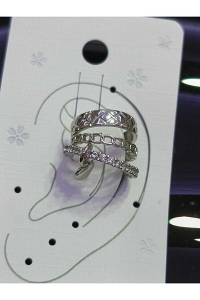 Çelik ZIRCON STONE EARRING WITH HEART FIGURE