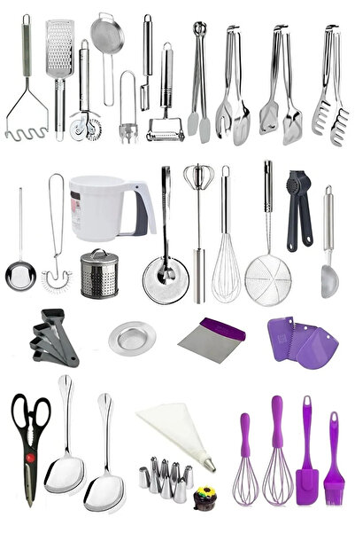 Homerest 35 Adet Lüks Mutfak Seti, Çeyiz Seti, Servis Seti, Kevgir Çırpıcı Ez...