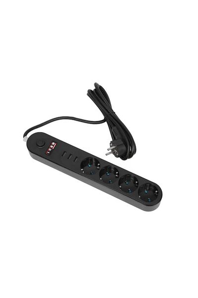 L'eDoren Icon BM-9201 - مقبس مع 4 مفاتيح للحماية الحالية و3 منافذ USB