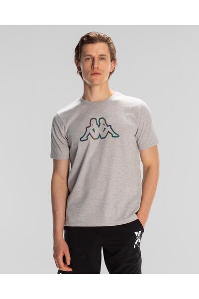 Kappa Logo Aura Erkek Gri Regular Fit Tişört