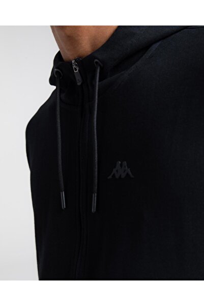 Kappa Authentic Karin Erkek Siyah Regular Fit Fermuarlı Eşofman Üstü