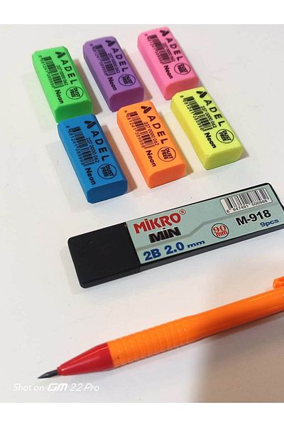 Mikro Thick Nib Pen 2mm Pen Nib and Eraser (3 Pcs)