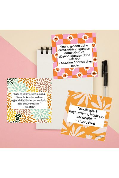 Fatofotofan Minimalist 3-Piece Motivation Card - for Study